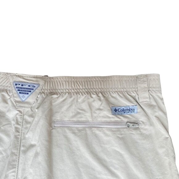 Columbia Cargo Shorts PFG Bahama 8" Inseam High RIse Omni-Shade Beige Mens XL - Picture 4 of 10